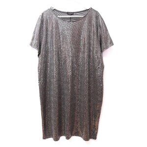 Y2K Bebe Metallic Silver Sequin Party Dress Plus 3X Mobwife Maximalist Glam